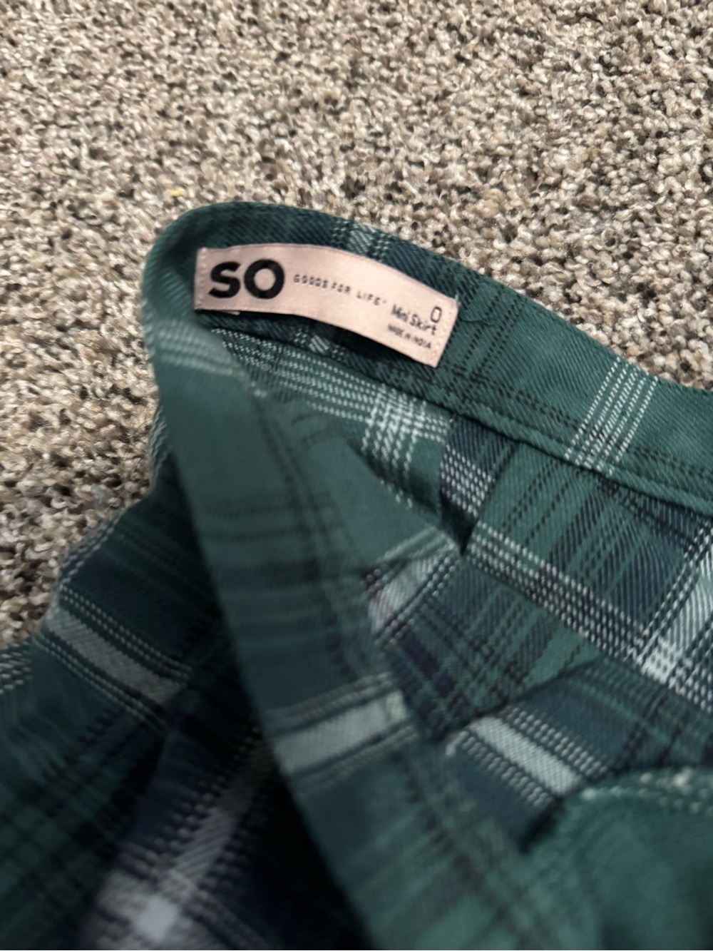 SO Green Plaid Pleated Mini Skirt - Picture 2 of 2